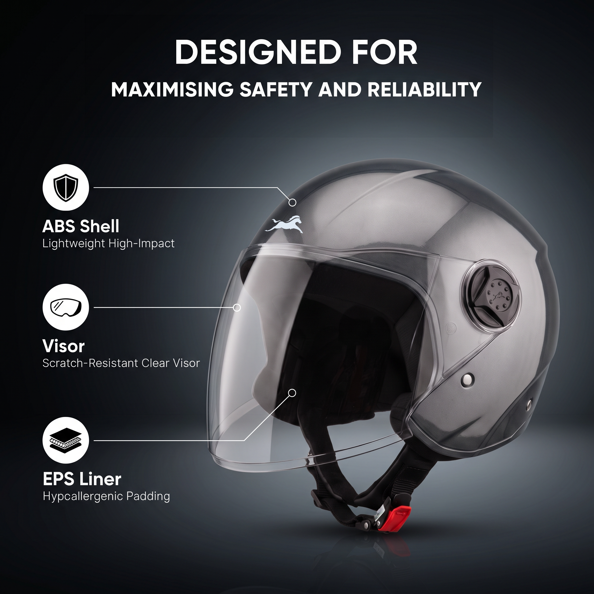 TVS iQube Open Face Helmet | ISI Certified, Lightweight & Comfortable Design